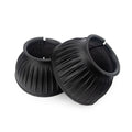 13821 - Animal Accessories - Ribbed Bell Boots Velcro Pair - Black - XX Large - Austral Ag