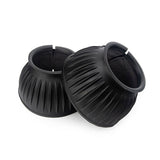 13821 - Animal Accessories - Ribbed Bell Boots Velcro Pair - Black - XX Large - Austral Ag
