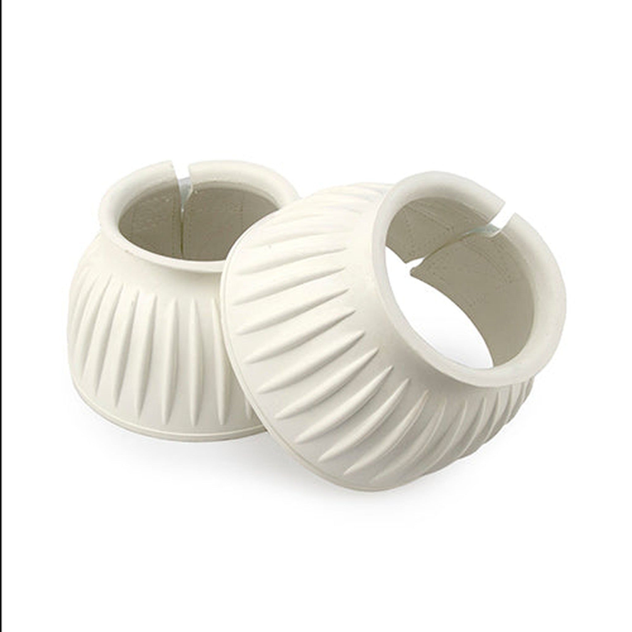 13822 - Animal Accessories - Ribbed Bell Boots Velcro Pair - White - XX Large - Austral Ag