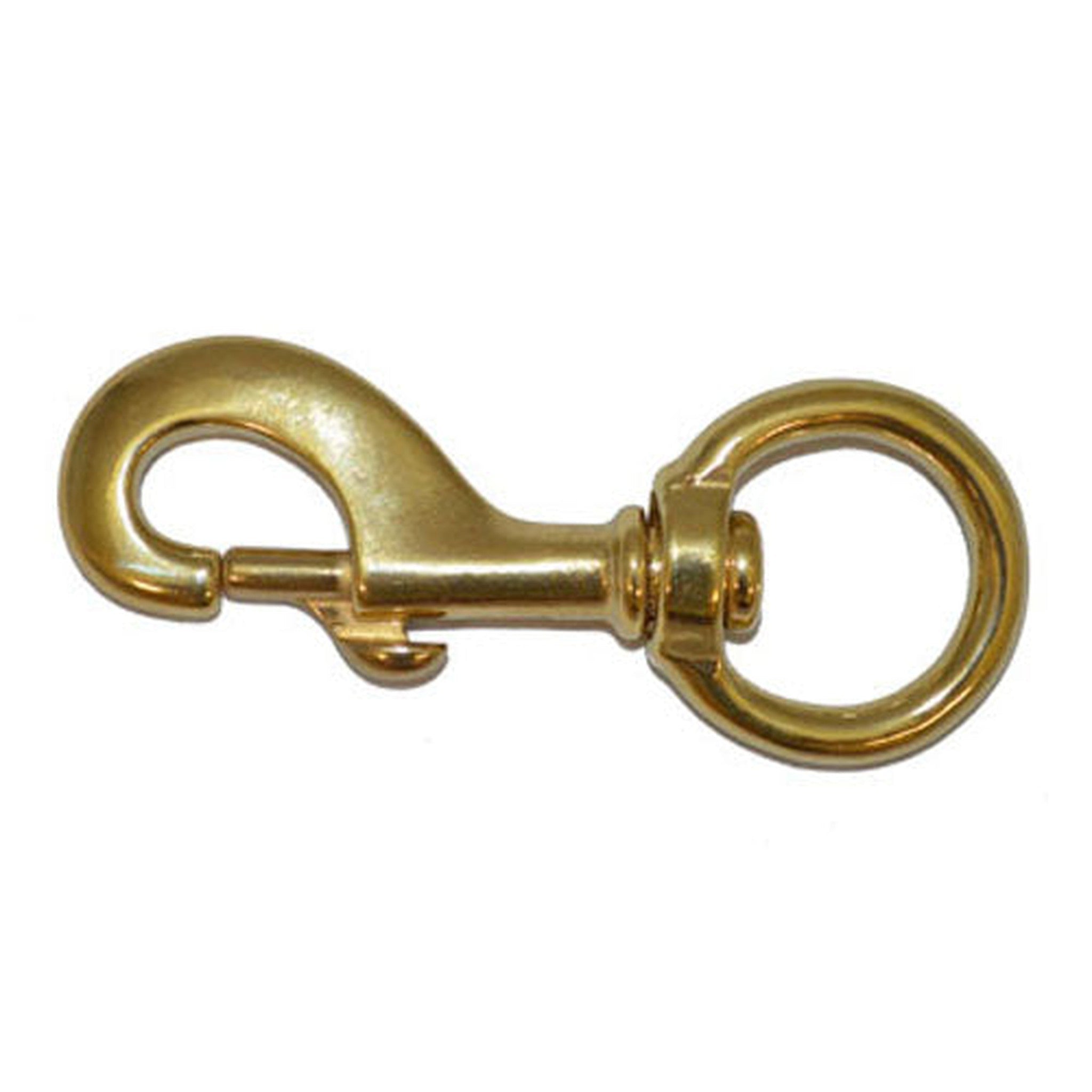 13544 - Hardware - Round Eye Swivel Hook Brass Heavy Duty - 28mm - Austral Ag