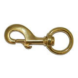 13544 - Hardware - Round Eye Swivel Hook Brass Heavy Duty - 28mm - Austral Ag