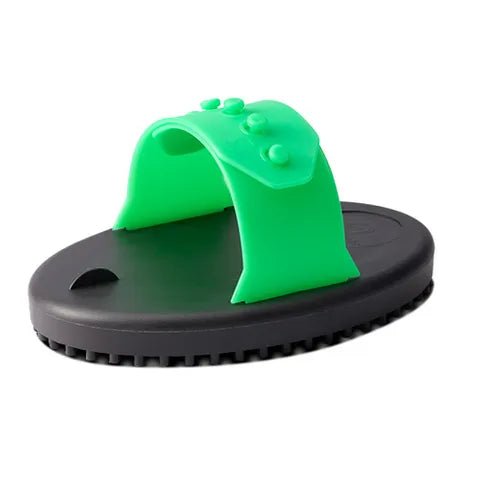 13188 - Animal Accessories - Rubber Curry Comb - Green - Small - Austral Ag