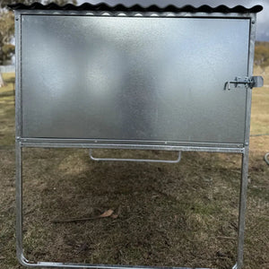 18518 - Animal Accessories - SDK Raised Dog Kennel Portable Outdoor Steel Cage with Roof - 1 - Austral Ag