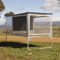 18518 - Animal Accessories - SDK Raised Dog Kennel Portable Outdoor Steel Cage with Roof - 1 - Austral Ag
