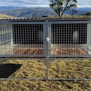 18518 - Animal Accessories - SDK Raised Dog Kennel Portable Outdoor Steel Cage with Roof - 1 - Austral Ag