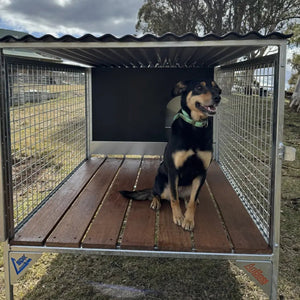 18518 - Animal Accessories - SDK Raised Dog Kennel Portable Outdoor Steel Cage with Roof - 1 - Austral Ag