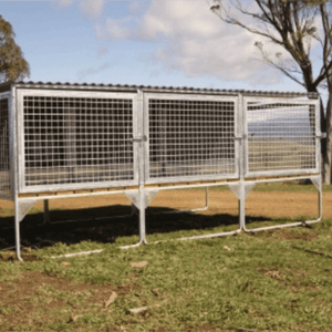 18520 - Animal Accessories - SDK Raised Dog Kennel Portable Outdoor Steel Cage with Roof - 3 - Austral Ag