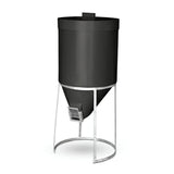 15173 - Hardware - Silo with Lid & Gal Stand - 200L - Black - Austral Ag