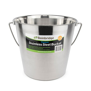 13676 - Animal Accessories - Stainless Steel Bucket - 8.3L - Austral Ag