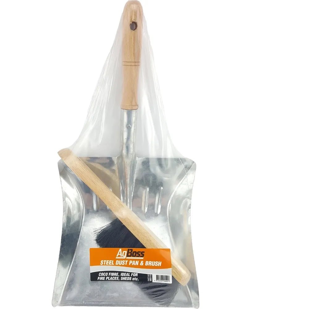 18183 - Hardware - Steel Dustpan & Brush - Austral Ag