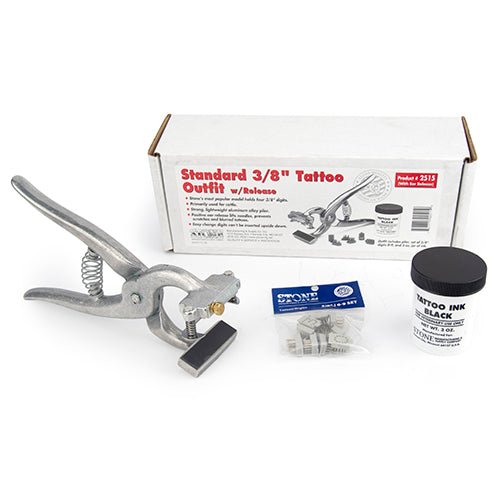 Stone Tattoo Pliers Kit - 4 Division - 3/8" - Livestock - Austral Ag