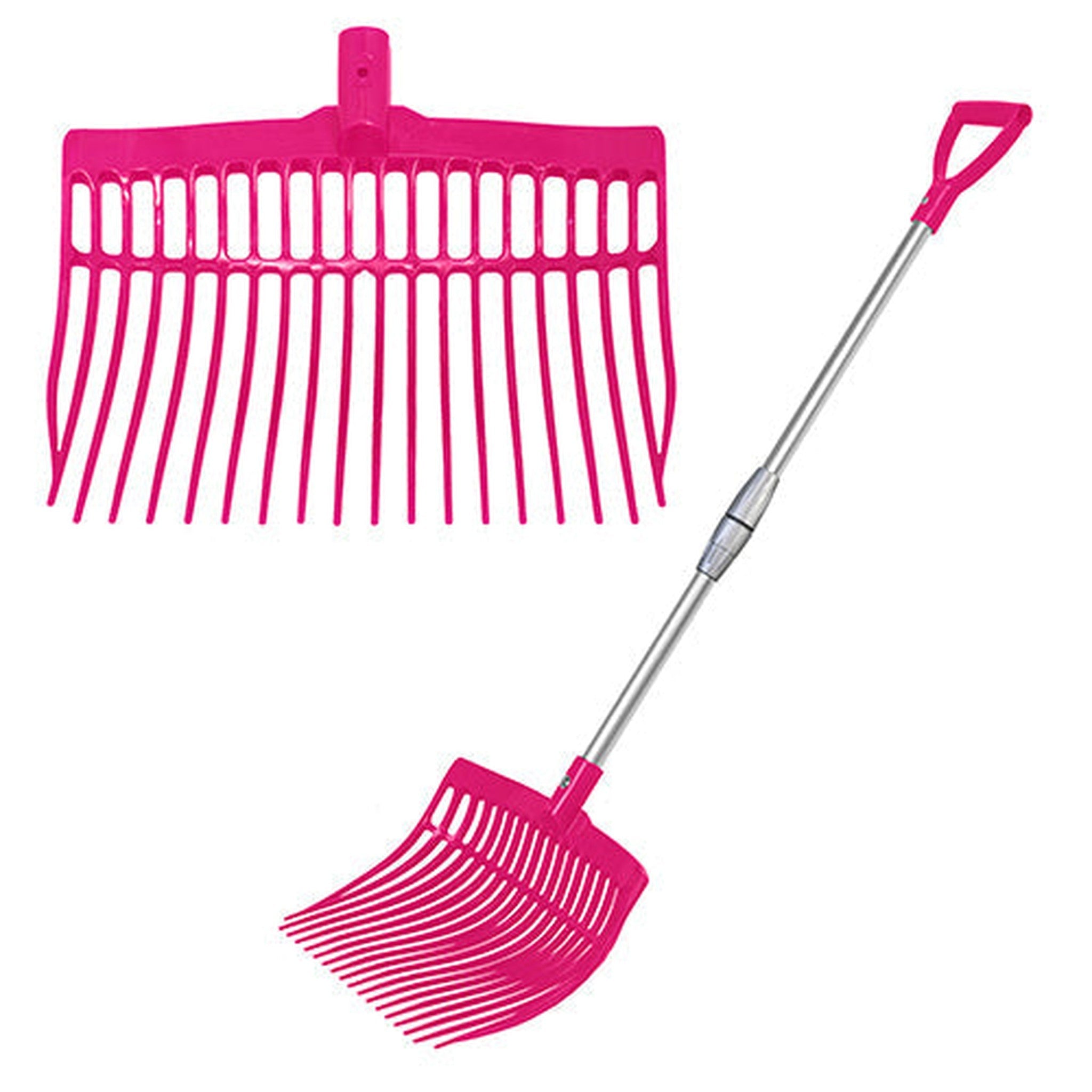 13608 - Hardware - Supreme Telescopic Stable Fork Plastic - Pink - Austral Ag