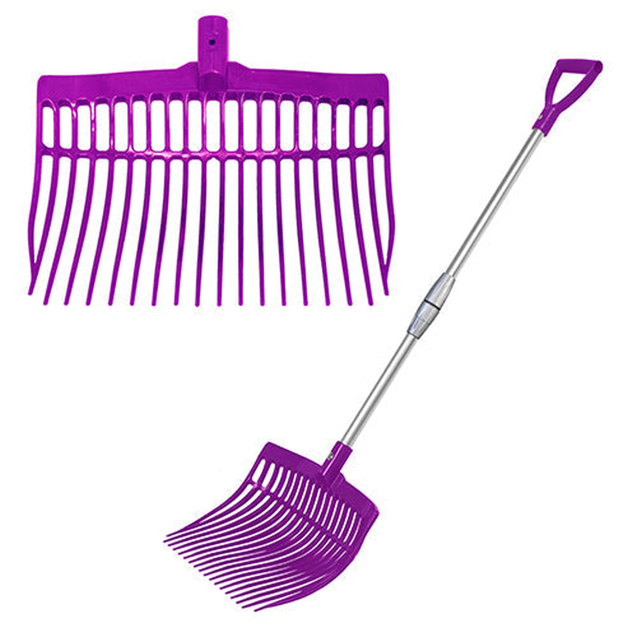 13606 - Hardware - Supreme Telescopic Stable Fork Plastic - Purple - Austral Ag