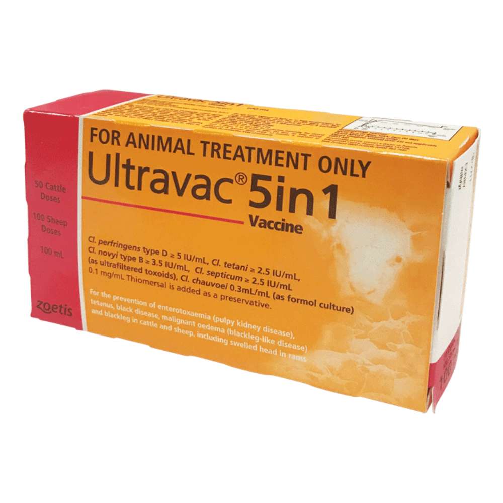 Ultravac 5 in 1 Vaccine Bottle - Animal Health - Austral Ag